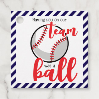 Baseball Tee Ball Softball End of Season Sport Fav Favour Tags
