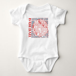 Baseball Terms Baby Bodysuit