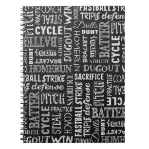 Baseball Terms On The Chalkboard Spiral Notebook