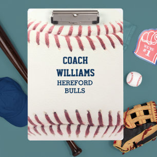 Baseball Texture Personalised Clipboard