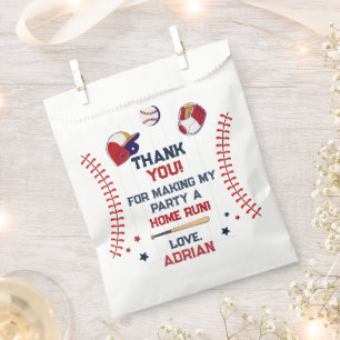 Baseball thank you Birthday Favour Bags