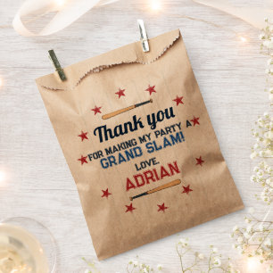 Baseball thank you Birthday Favour Bags