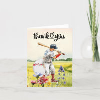 Baseball thank you card
