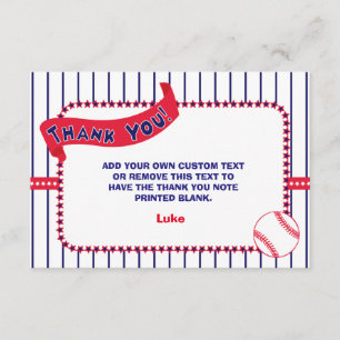 Baseball Thank You Card