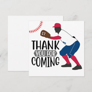 Baseball thank you for coming card