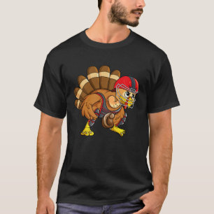 Baseball Thanksgiving Turkey Catcher Softball Play T-Shirt