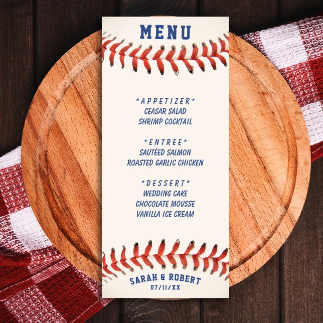 Baseball The Perfect Catch Wedding Reception Menu (Baseball The Perfect Catch Wedding Reception Menu)