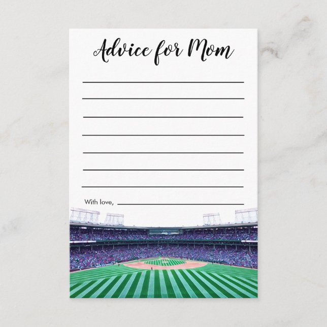 Baseball Theme Advice for Mum  Enclosure Card (Front)