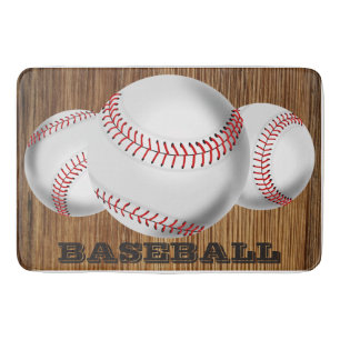 BASEBALL THEME BATH MAT