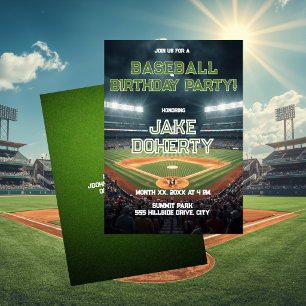 Baseball Theme Birthday Party Invitation