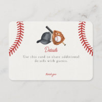 Baseball Theme Home Run Invite Details Insert