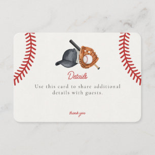 Baseball Theme Home Run Invite Details Insert