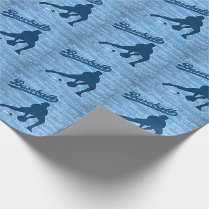 Baseball Theme in Shades of Blue Wrapping Paper