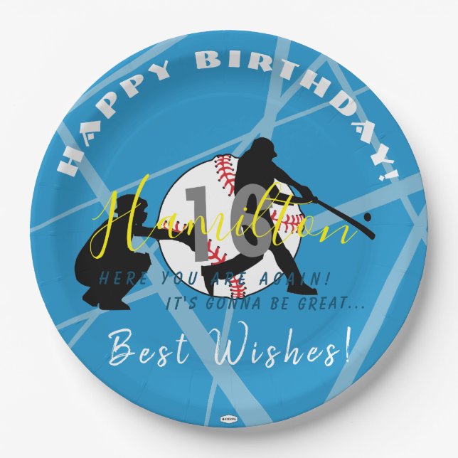 Baseball Theme Paper Plate HAMbyWG (Front)