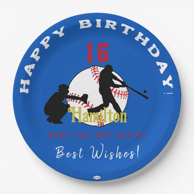 Baseball Theme Paper Plate HAMbyWG (Front)