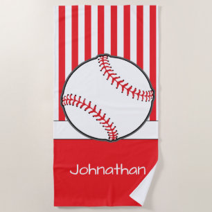 Baseball Theme   Personalised Beach Towel
