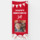 Baseball Theme Photo Birthday Hanging Banner