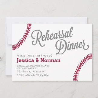 Baseball theme Rehearsal Dinner invitation