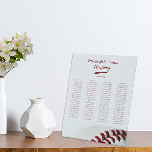 Baseball Theme Wedding Seating Chart Pedestal Sign