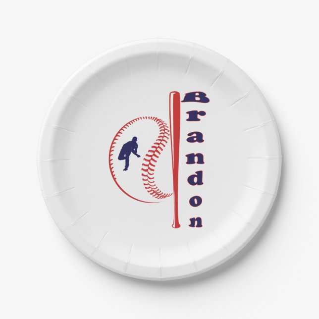 Baseball Themed All-Star Sports Paper Plate (Front)
