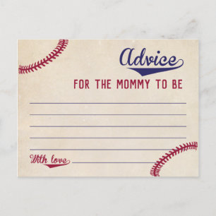 Baseball Themed Baby Shower Advice for Mum Cards