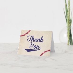 Baseball Themed Baby Shower Thank You Card Folded