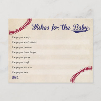 Baseball Themed Baby Shower Wishes for Baby Cards
