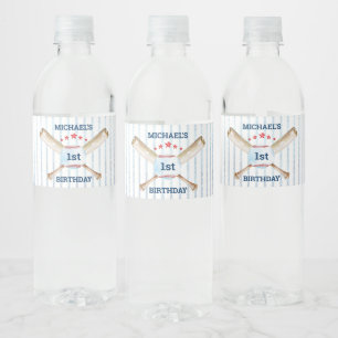 Baseball Themed Birthday Party Water Bottle Label