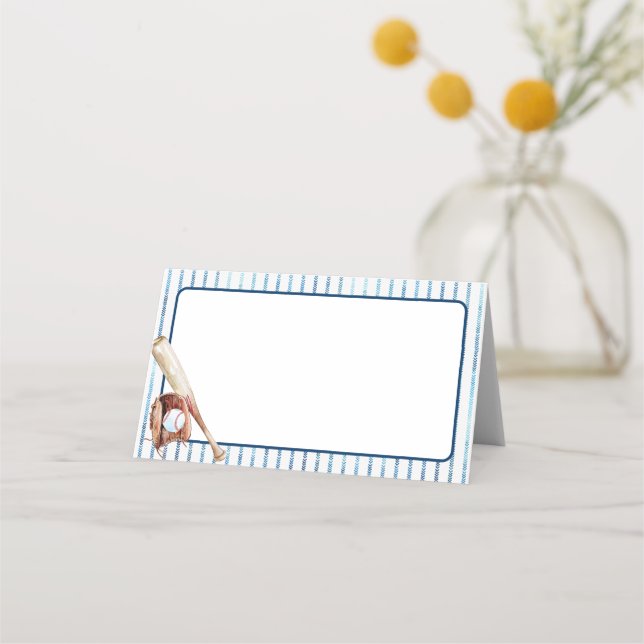 Baseball Themed Blank Place Cards – All-Star  (Front)