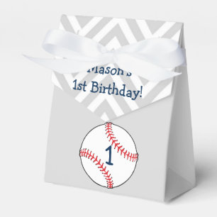 Baseball themed First Birthday Favour Box