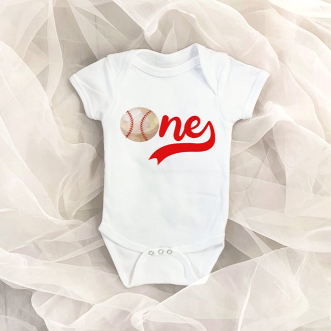 Baseball Themed ONE 1st Birthday Baby Bodysuit (Creator Uploaded)
