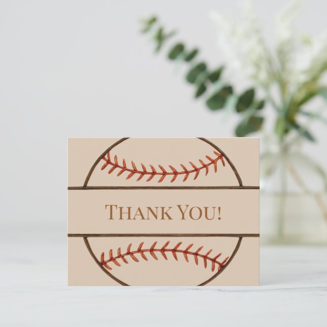 Baseball Themed Thank You Cards (Standing Front)