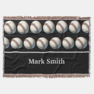 "Baseball-Themed Throw Blanket – Cosy Comfort