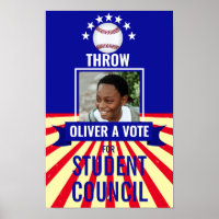 baseball Throw a Vote Sports-Themed Voting Poster