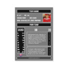 Baseball Trading Card Black/Grey- Custom Stats
