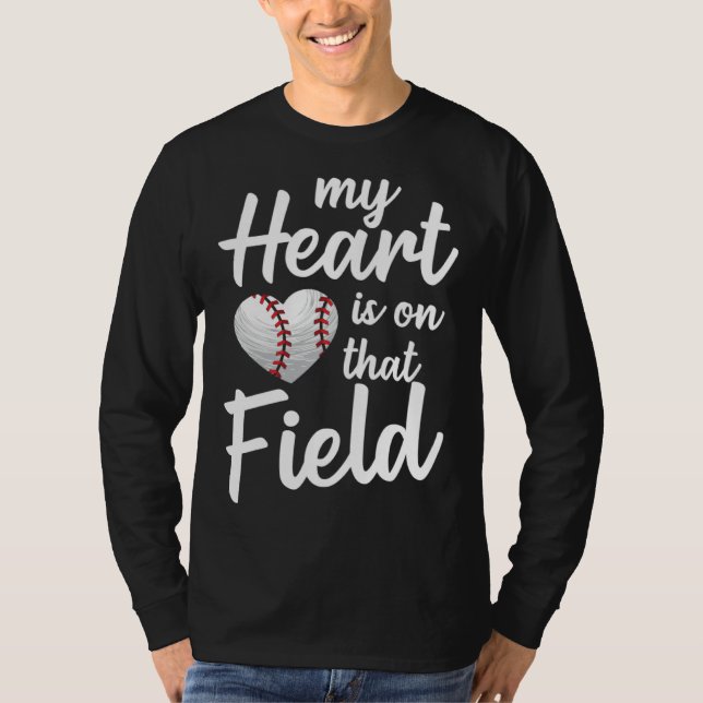Baseball Training Equipment My Heart Is On That Fi T-Shirt (Front)
