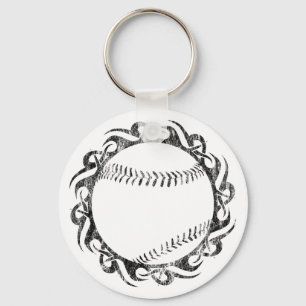 baseball. tribal. key ring