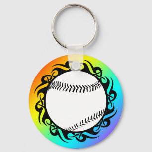 baseball. tribal. key ring