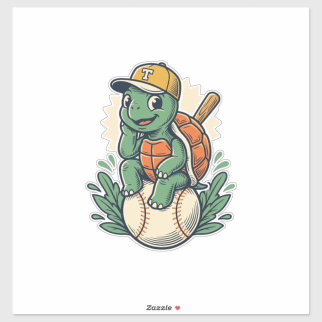Baseball Turtle Vintage Engraving Graphic Design_1 (Sheet)