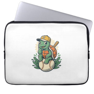 Baseball Turtle Vintage Engraving Graphic Design_1 Laptop Sleeve
