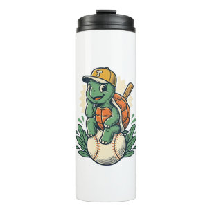 Baseball Turtle Vintage Engraving Graphic Design_1 Thermal Tumbler