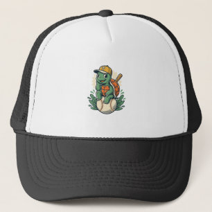 Baseball Turtle Vintage Engraving Graphic Design_1 Trucker Hat