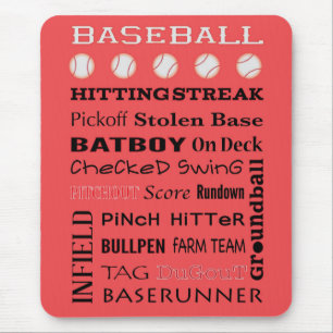 BASEBALL typography Mouse Pad