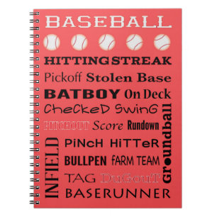 BASEBALL typography Spiral Notebook