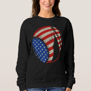 Baseball US American Flag July 4th Patriotic Vinta Sweatshirt