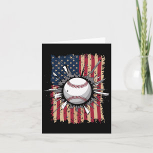 Baseball Us Flag Card