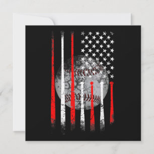 Baseball USA Flag American Flag Vintage Save The Date