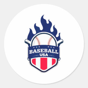 Baseball Usa Support The Team Usa Flag Playoff T S Classic Round Sticker