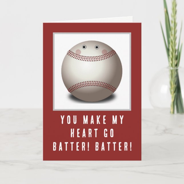 Baseball Valentine Holiday Card (Front)
