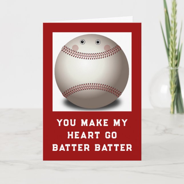 BASEBALL VALENTINE HOLIDAY CARD (Front)